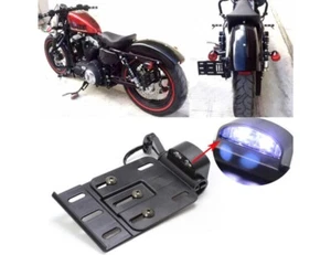 For Harley Davidson Sportster XL Models Black Side Mount Number Plate Bracket - Picture 1 of 5