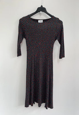 Wallis T-Shirt Dress Black Red Heart Print Jersey UK 10 - Image 1 of 4