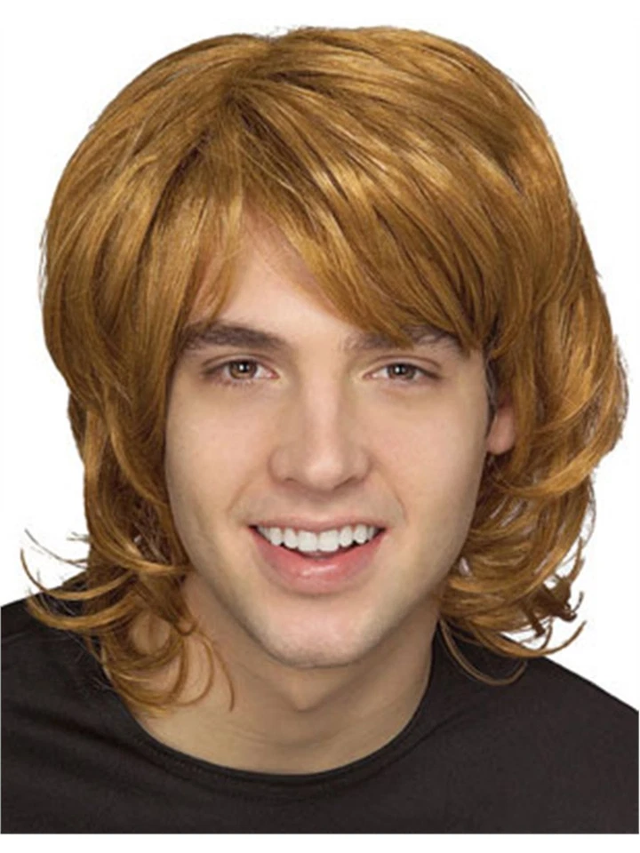 Peluca peluda disfraz hippie rubia años 70 adulto hombre Foto 1 de 1