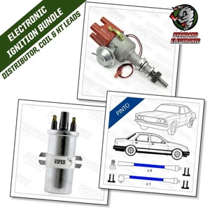 Ford Pinto Distributore Elettronico Viper Bobina Sportiva Blu 8mm HT Cavi  - Foto 1 di 10