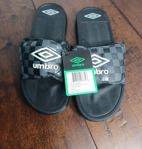 Umbro solide verstellbare Pantoletten schwarz Größe 6 Karomuster - BRANDNEU - Bild 1 von 23