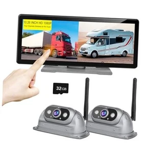 HD RV Vehicle Backup Cameras Wireless with 10.26" Monitor for Car Truck - Picture 1 of 7