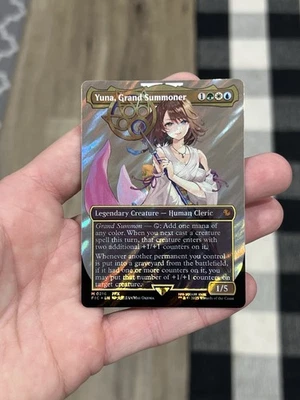 Yuna, Grand Summoner (Borderless) (Surge Foil) Commander: Final Fantasy Foil - Image 1 of 2