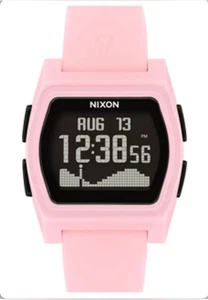 NIXON Rival Wristwatch Operated Beach Tide Information Pink - Black NWT In Box - Picture 1 of 8