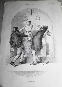 "Both", by Thomas Nast. Harper's Weekly, June 19, 1885.  Original print - Picture 1 of 3