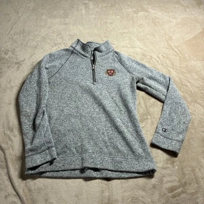 Pullover polar Champion Harvard bordado cuarto cremallera para mujer mediano preppy Foto 1 de 4