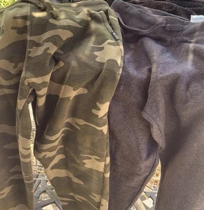 Lot of 2 Buffalo David Bitton Green Camo & Gray Boys Jogger Pants Size L (14/16) - Picture 1 of 4