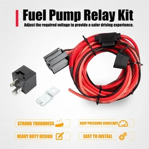 Waterproof Electric Fuel Pump Harness Relay Wiring Harness Kit Switch 12v 40a - Picture 1 of 4