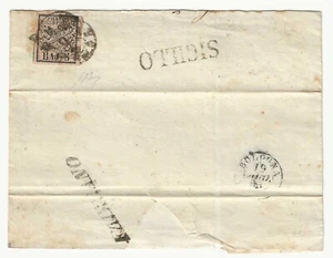 Antichi Stati (Pontificio) - Piego con 5 baj. 1852 bolli Fabriano e Sigillo - Picture 1 of 2