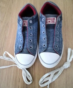 Teen girls Converse All Star, blue, size 3. vgc - Picture 1 of 9