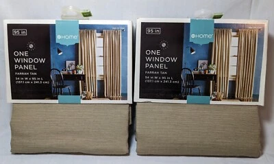 2 New Drapery Panels Tan, 54Wx95L Cotton/Poly 55/45 Rod Pocket, Target Home - Image 1 of 4