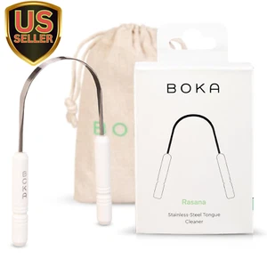 Tongue Scraper for Adults & Kids with Case - Stainless Steel Tongue Cleaner W... - Picture 1 of 1