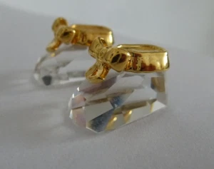 Swarovski Crystal Memories BABY SHOES BOOTIES GOLD 209453 Retired - Picture 1 of 4