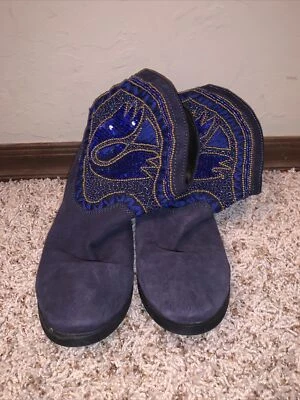 Botines J Renee Azul Gamuza Cuero Cuentas Tennie 9 Usados en Excelente Condición (PB) Foto 1 de 4