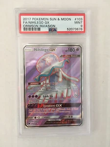 Pokémon 2017 Sun & Moon #103 FA/ Nihilego GX Crimson Invasion PSA Graded 9 Mint. - Picture 1 of 4