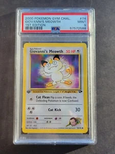 PSA 9 1A EDIZIONE GIOVANNI'S MEOWTH 74/132 GYM CHALLENGE - NUOVO DI ZECCA - Foto 1 di 2