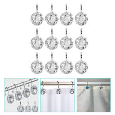 12pcs Diamond Shower Curtain Hooks Rhinestone Bling Rings