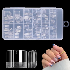 Short Square Nail Tips, 240pcs Half Matte Nail Tips 240pcs Square Nail Tips - Picture 1 of 7