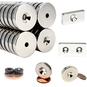 Neodym Magnete mit Loch Bohrung Magnet Quader Scheiben Senkbohrung Senkung N52 - Bild 1 von 13