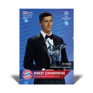 Topps Now UCL 2020-21 Card 085 Robert Lewandowski UEFA Player of the Year - Picture 1 of 1