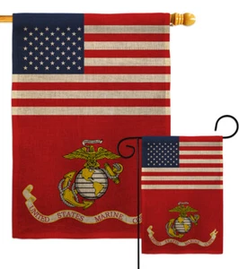 Bandera de jardín de arpillera del Cuerpo de Marines de los Estados Unidos Fuerzas Armadas patio decorativo casa pancarta - Imagen 1 de 17