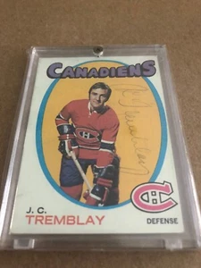J. C. TREMBLAY DECEASED AUTOGRAPHED HOCKEY CARD VERY RARE - Picture 1 of 3