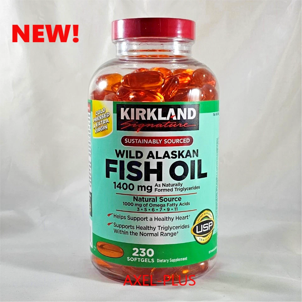 Kirkland Signature Wild Alaskan Fish Oil 1400 mg., 230 cápsulas blandas Foto 1 de 2
