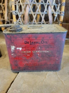 Antique Early 1900's De Laval Cream Separator Oil Can Tin Sign Half-Gallon Dairy - Picture 1 of 5