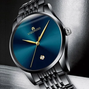 Fashion Analog Business Gentleman Men Quartz Wristwatch Date Stainless Watches - Picture 1 of 17