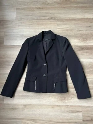 Chaqueta Blazer Prada Mujer Auténtica Negra Sólida Manga Larga MEDE IN ITALY Foto 1 de 4