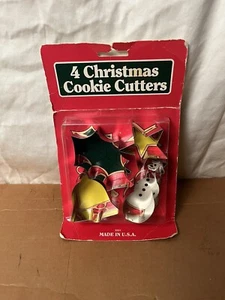 Cortadores de galletas navideñas vintage Fox Run Craftsman de 4 piezas de metal hechos en EE. UU.  - Imagen 1 de 3