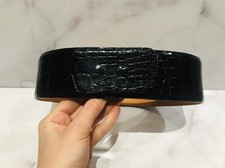 John Anthony Wide Black Alligator Women’s Waist Belt