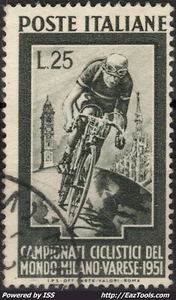 ITALIE CHAMPIONNAT DU MONDE DE CYCLISME A MILAN N° 607 AVEC OBLITERATION - Picture 1 of 1