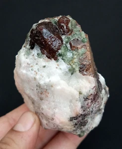 Garnet with Diopside from Khugyai, Afghanistan. - Picture 1 of 8