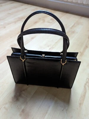 Vintage sac à main lezard pleine fleur - Photo 1/4