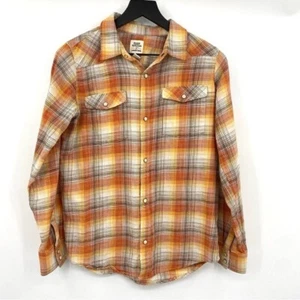 Lands’ End Blake Shelton Shirt Boys XL 14-16 Pearl Snap Western Orange Cowboy - Picture 1 of 13