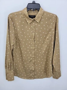 Banana Republic Top Damen mittelbraun gepunktet klassische Passform Knopfleiste Bluse - Bild 1 von 9