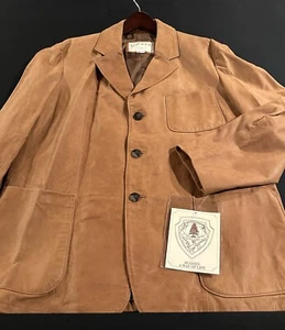 Cappotto giacca uomo Orvis Lone pelle pino nuovo con etichette! Cognac taglia 46 - Foto 1 di 10