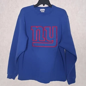 Reebok New York Giants Crew Neck Sweater Blue Long Sleeve NFL Vintage Mens M - Picture 1 of 8