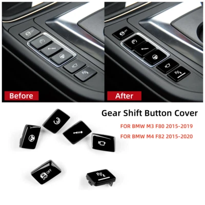 Car Accessories For BMW M3 F80 M4 F82 2015-2020 Gear Shift Button Cover Trim Kit - Image 1 of 4