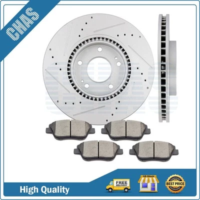 Front Brake Ceramic Pads And Rotors For 2011 2012 2013 2014 2015 Hyundai Sonata — 第 1/4 张图片