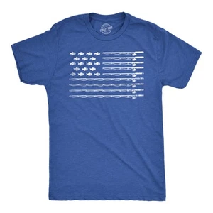 Camisetas divertidas para hombre pesca bandera americana pescado sarcástico novedad camiseta para hombre - Imagen 1 de 7
