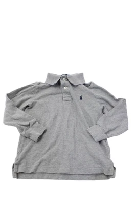 Polo Ralph Lauren Childrens Boys Long Sleeves Rugby Shirt Grey Cotton Size 4 - Image 1 of 4