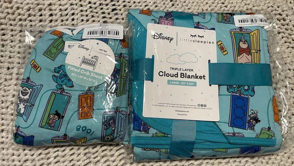Little Sleepies Disney Monsters Inc Scream Team Cloud Manta y Sábana para Cuna Nuevo en Caja Foto 1 de 1