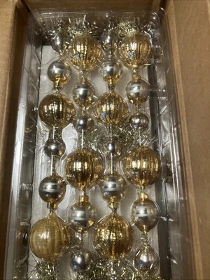 Balsam Hill Garland Gold Glass Approximately 13 Ft New Open Box 4002575 - Image 1 of 4