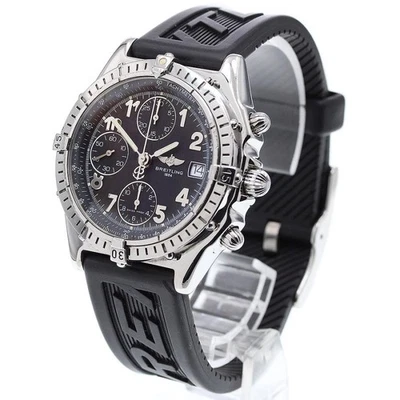 BREITLING CHRONOMAT BLACKBIRD A13050.1 39mm SS Rubber Black Dial #C847 - image 1 of 4
