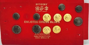 USMC Kleid blau eloxiert Knöpfe Enlisted - Bild 1 von 3