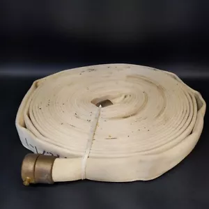 Vintage Fire Hose Brass Couplers 75ft x 1.5 " - Picture 1 of 9
