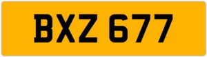 BXZ 677 B 3x3 DATELESS PRIVATE NUMBER PLATE BEC BEK BRY BEN BOB BAZ BIL BAS BON - Picture 1 of 1