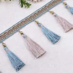 12 Yards / 9 Colors / Claiborne Beaded Ball Tassel Fringe Trim - Picture 1 of 14
